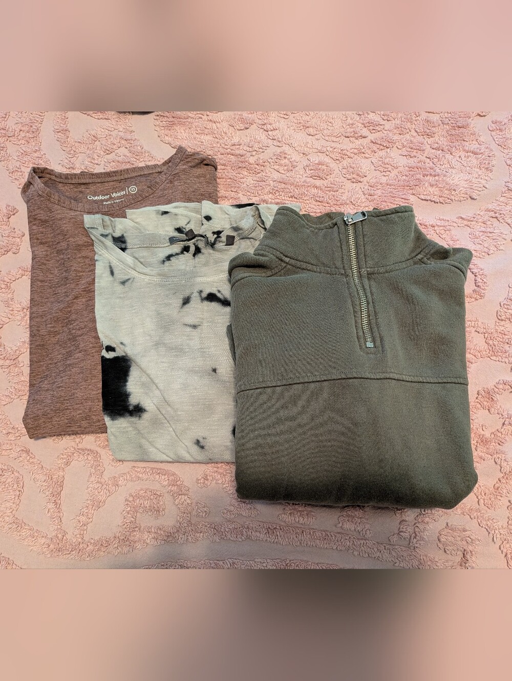 BUNDLE Cropped 3/4 Zip Sweatshirt, Outdoor Voices And Vince Long Sleeve Shirts